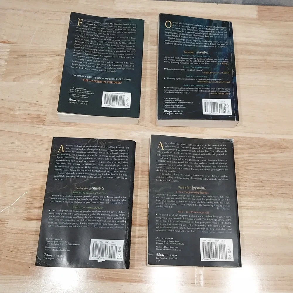 Jonathan Stroud YA Lockwood & Co. Paperback Book Set 4 Volumes Multicolor